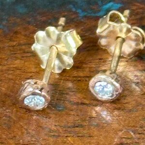 Jes MaHarry Rose Gold Diamond Stud Earrings. New in box.